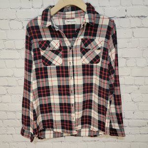 Shop Impressions Women's Plaid Flannel Top Sz XL